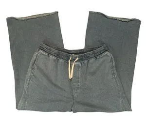 Aerie Womens Lounge Pants Blue Wide Leg Raw Hem‎ Casual Boho XL thumbnail 1