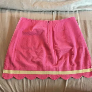 Lilly Pulitzer Stretch Mini Skirt Pink - size 6 Vintage Scalloped W Green Trim thumbnail 5