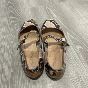 Madewell Alina Mary-Jane Ballet Snakeskin Leather Flats Size 6 thumbnail 5