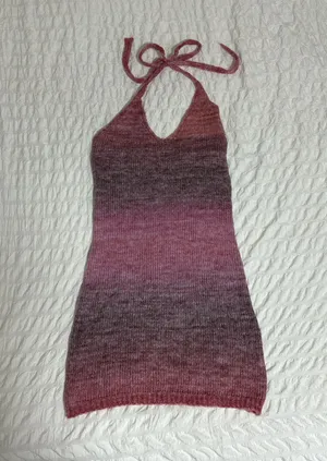 Blair Knitted Halter Mini Dress thumbnail 2