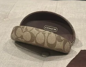 Coach Sunglass Case Authentic Clamshell Case Est. 1941 C Logo Brown Eyeglass Vtg thumbnail 1