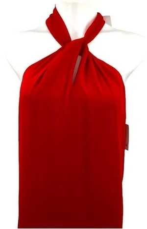 New Norah small red dress with visible zipper halter style thumbnail 1