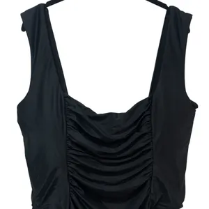 NEW J. Crew Black Ruched Square Neck One Piece‎ Swimsuit Resort Beach Size 22 thumbnail 3