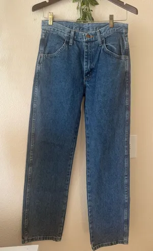 Vintage Rustler Women's Blue Straight-Leg Jeans thumbnail 1