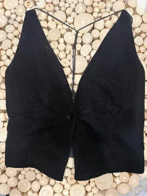 Zara plunge neck velvet V-Neck Sleeveless Top/vest. NWT Sz MD thumbnail 6