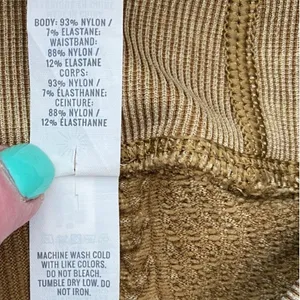 OFFLINE by Aerie Ribbed Seamless Leggings Tan‎ Acid Wash High Waisted Womens M thumbnail 4