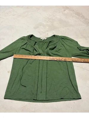 Boden Georgia smocked jersey top Women’s Green Peasant Blouse 4 thumbnail 5