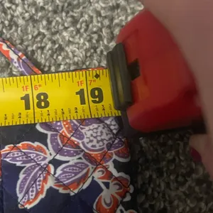 Avon Blue and Orange Floral Quilted Polyester Tote Bag thumbnail 11