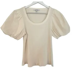 Derek Lam10 Crosby Willa white poplin puff sleeve top M thumbnail 3