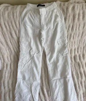 Hollister White Straight Leg Cargo Pants thumbnail 2