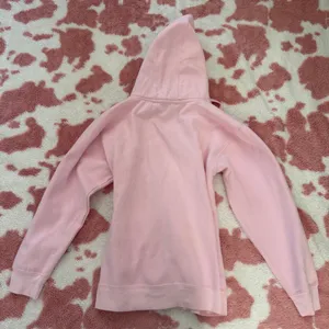 Y2K Baby Pink Monogram Hoodie 💕 Coquette Streetwear Pullover Size Small thumbnail 4