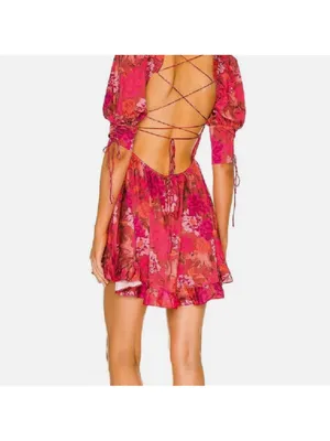 For Love and Lemons Alia Mini Dress in Red size XS thumbnail 5