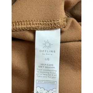 EUC OFFLINE by Aerie The Hugger Brown Smiley Bike Shorts 5" Inseam hi-rise sz L thumbnail 9
