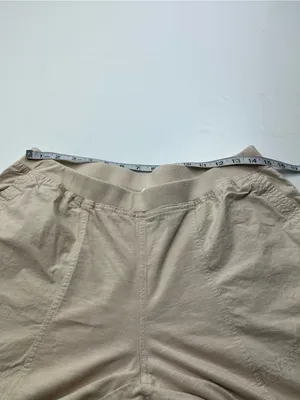 Daily Practice Beige‎ Cream Cropped Pants Womens Size Medium Petite Wide Leg thumbnail 5