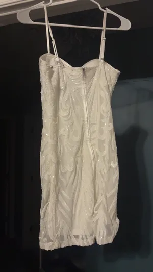 White Lulus Dress Sequin Homecoming thumbnail 2