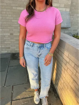 Pink Cropped Sweater thumbnail 2