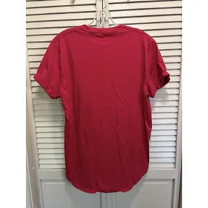 Hollister Curve Hem Logo Crew Neck Short Sleeve T-Shirt Size L Soft Red thumbnail 4