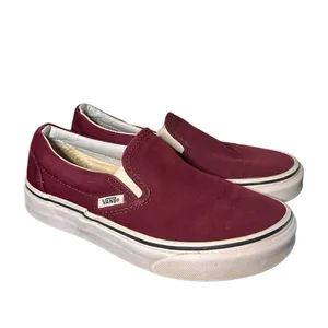 Red Vans slip ons / Maroon Vans slip ons thumbnail 1