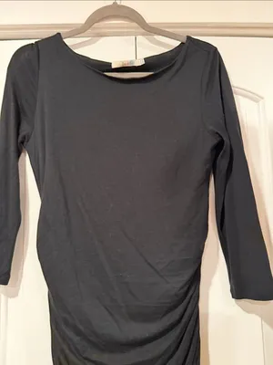Boden Black Midi Dress‎ with Side Ruching 6T thumbnail 2