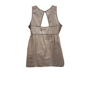 Y2K Mudd Women Boho Festival Embroidered Babydoll‎ Top S Tan Peasant Cottagecore thumbnail 2