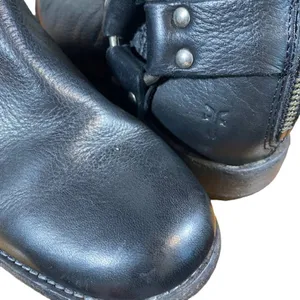 Frye Women’s Black Leather Phillip Harness Tall Riding Boots Back Zip Size 6 thumbnail 9