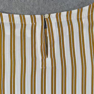 LOFT Women's Medium White Yellow Stripe Long Sleeve Keyhole Back Blouse Top thumbnail 10