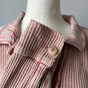 Free People One Scout Waffle Knit Jacket Pink Slouchy Dolman Sleeves thumbnail 6