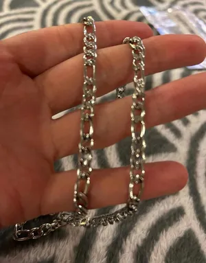 Chunky fashion jewlery chain silver tone custom thumbnail 1