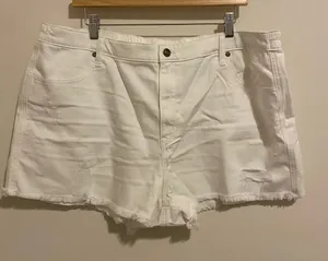 NWT Aerie White Cutoff Shorts size XXL thumbnail 1
