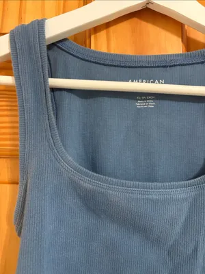 American Eagle Size XS Blue Ribbed Tank Top thumbnail 2