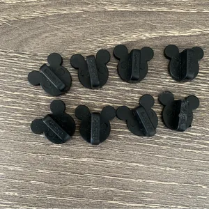 Disney Pin Backs Black Mickey Mouse Heads Set 8 Rubber thumbnail 4