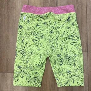 🌟Free People Movement🌟 Electric Lime Fired Up Bike Shorts Yellow/Pink Sz M thumbnail 3
