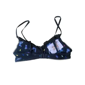Savage Fenty Butterfly Black Logo Cotton Essentials Lace-Trim Bralette Small thumbnail 2