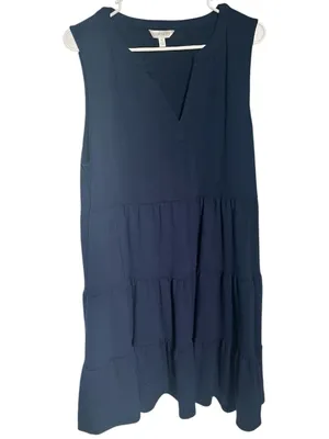 Crown & Ivy Navy Blue Sleeveless Tiered Babydoll Dress Size XL thumbnail 2
