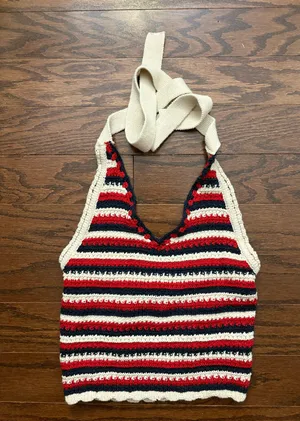 Moon & Maddison Crochet halter crop top thumbnail 1