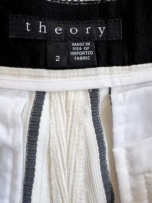 Like New Theory Blayne shorts Black White Stripe Size 2 thumbnail 9