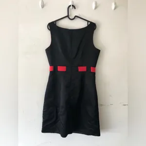 Vintage Sherri Martin Black and Red Formal Dress 10 Large thumbnail 4