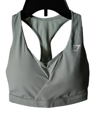 Gymshark Sage Green Crossover Sports Bra Size XS thumbnail 1