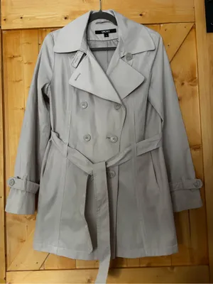 DKNY Muslin Double-Breasted Trench Coat with Belt - Size M‎ - DKNY Style 06134 thumbnail 1