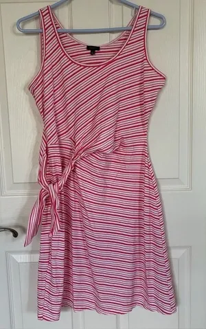 Talbots Diagonal Striped Cotton Sun Dress size S thumbnail 1
