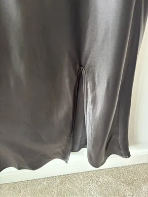 Altar’d State Paityn Strapless Maxi Dress Black Satin Formal Elegant Wedding thumbnail 7