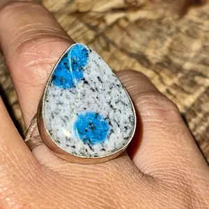 K2 Jasper Ring Size 8 3/4 Blue thumbnail 3