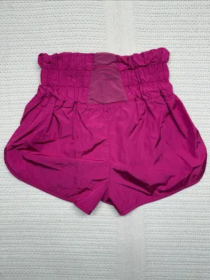 Free People High-Waist Paperbag Shorts in Magenta thumbnail 2