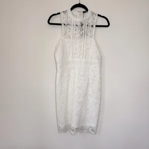 Boohoo NWT BOUTIQUE LACE RACER NECK BODYCON DRESS thumbnail 5