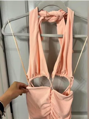 ZARA Ruched Halter Dress thumbnail 5