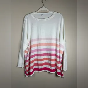 Mersea Catalina Traveler Sweater OS Setting Sun Stripes Oversize Lagenlook thumbnail 3