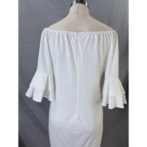 Metamorphosis Girl White Off-Shoulder Ruffle Sleeve Maxi Dress 2XL thumbnail 5