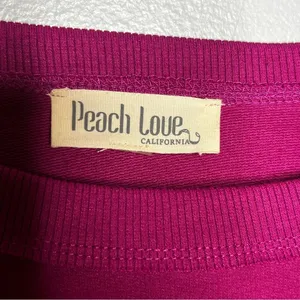 Peach Love California Rodeo Fringe Western Cropped Sweatshirt Pink Pullover M thumbnail 5