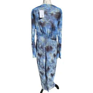& Other Stories NWT Blue Tie Dye Pleated Mesh Midi Dress Stockholm Atelier‎ M thumbnail 8
