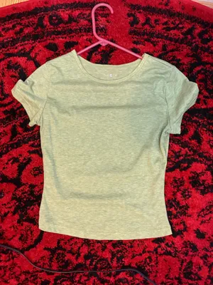 SheIn Light green plain tshirt thumbnail 6